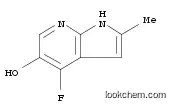 Molecular Structure of 1036963-07-1 (1H-Pyrrolo[2,3-b]pyridin-5-ol, 4-fluoro-2-methyl-)